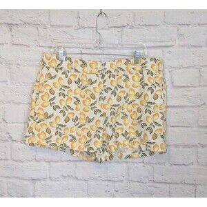LOFT Lemon printed chino shorts 4" cotton 12 Italy Amalfi Coat Vacation